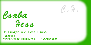 csaba hess business card